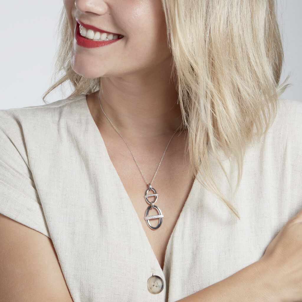 Collier Argent Sabri Oxydes De Zirconium