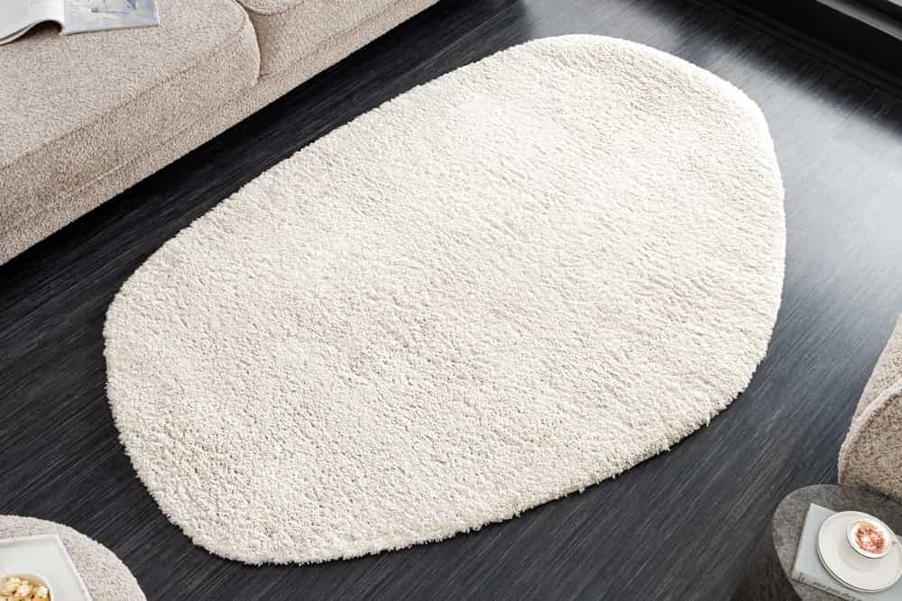 Design Teppich ORGANIC 180x120cm creme Hochflor Indoor-Teppich organische Form