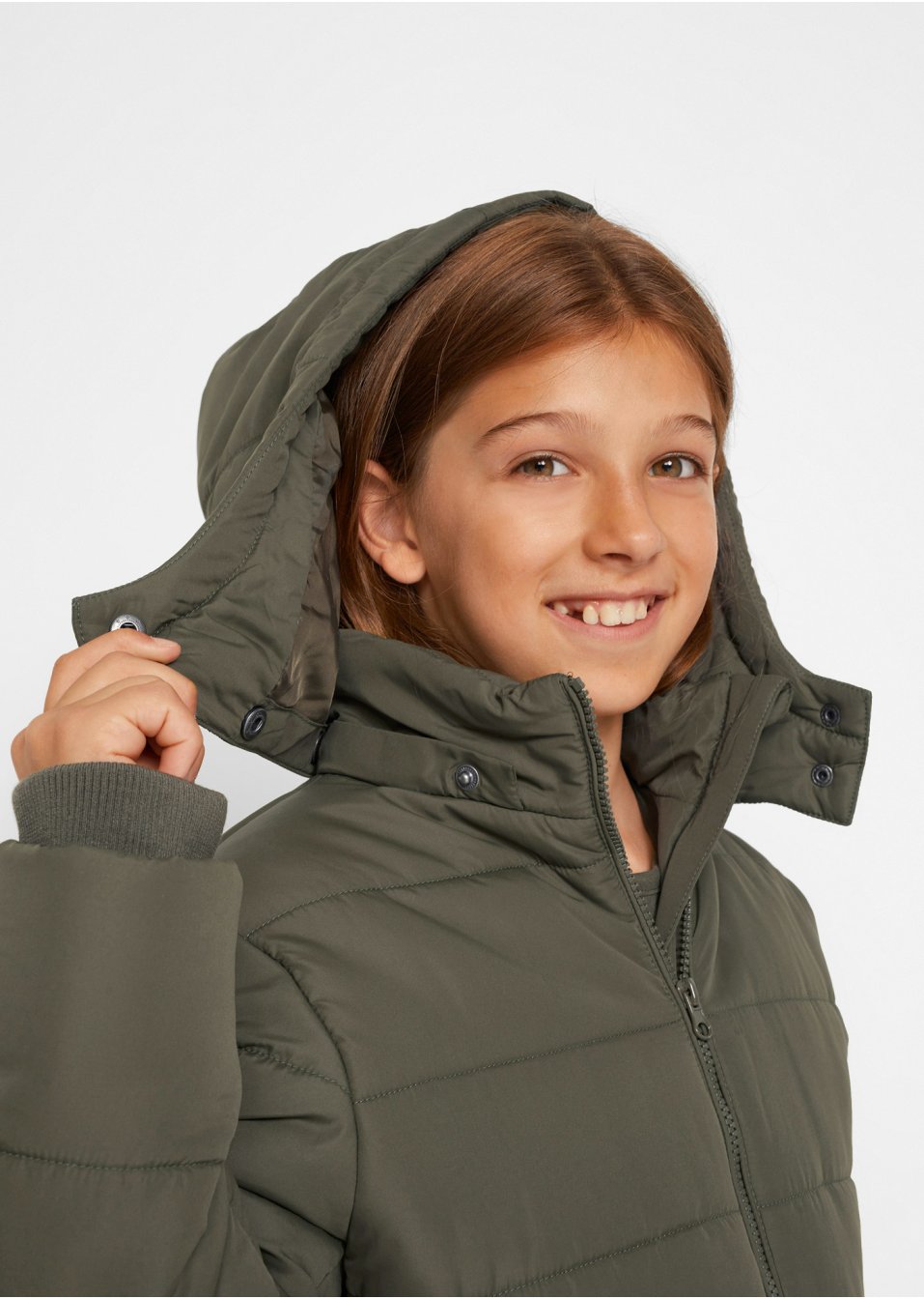 Veste matelassée fille avec capuche amovible