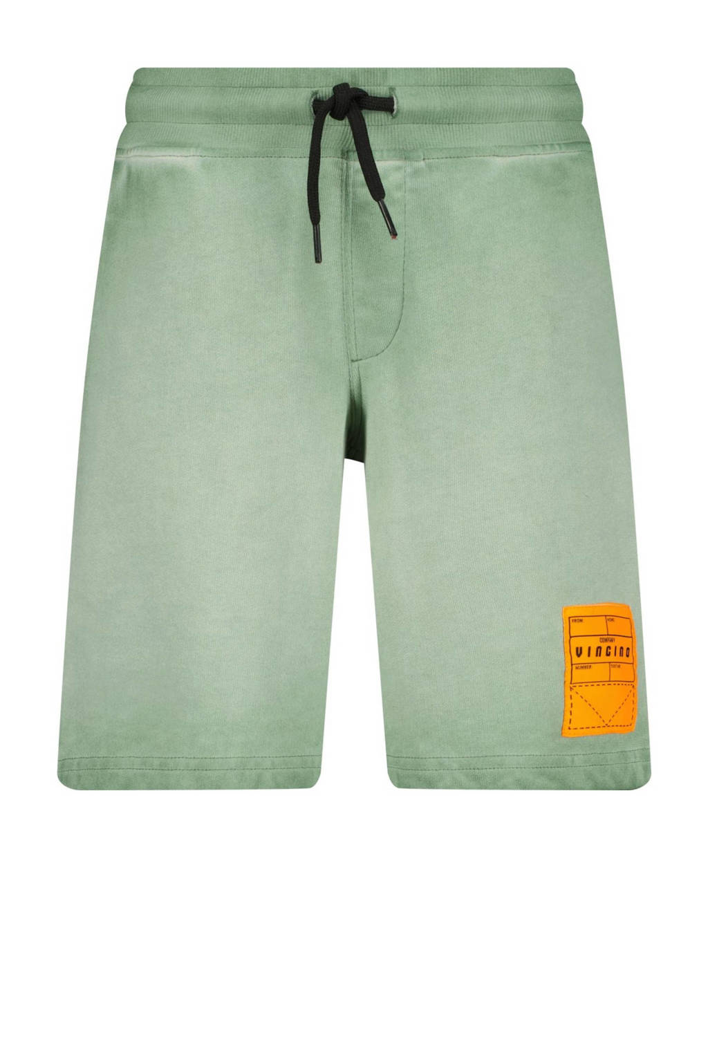Vingino sweatshort Rados met printopdruk olijfgroen/oranje