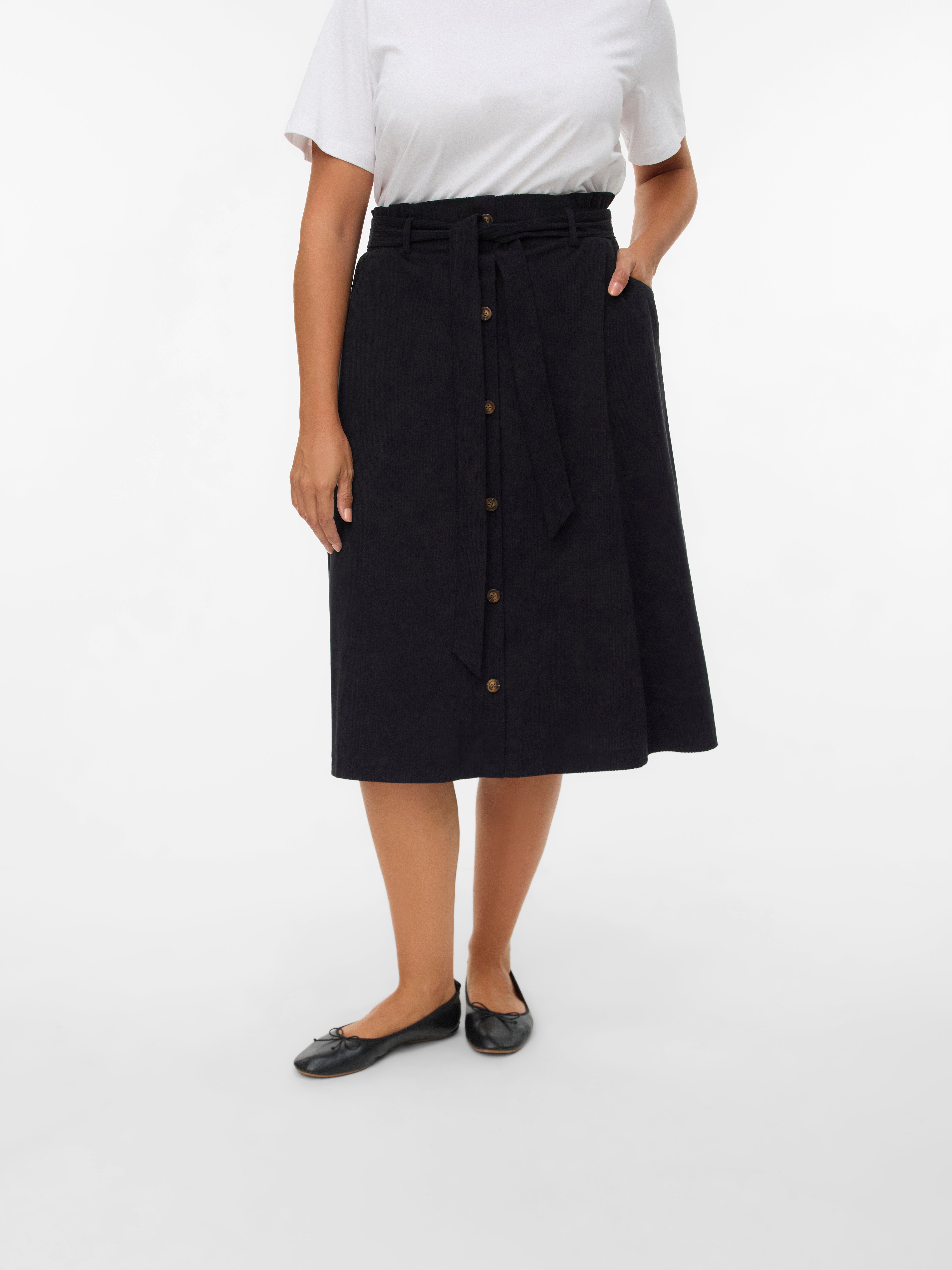 VMVILJA Corduroy High waist Midi-rok