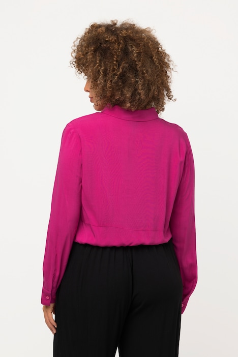 Hemdbluse, Knoten, kurz, Hemdkragen, Langarm