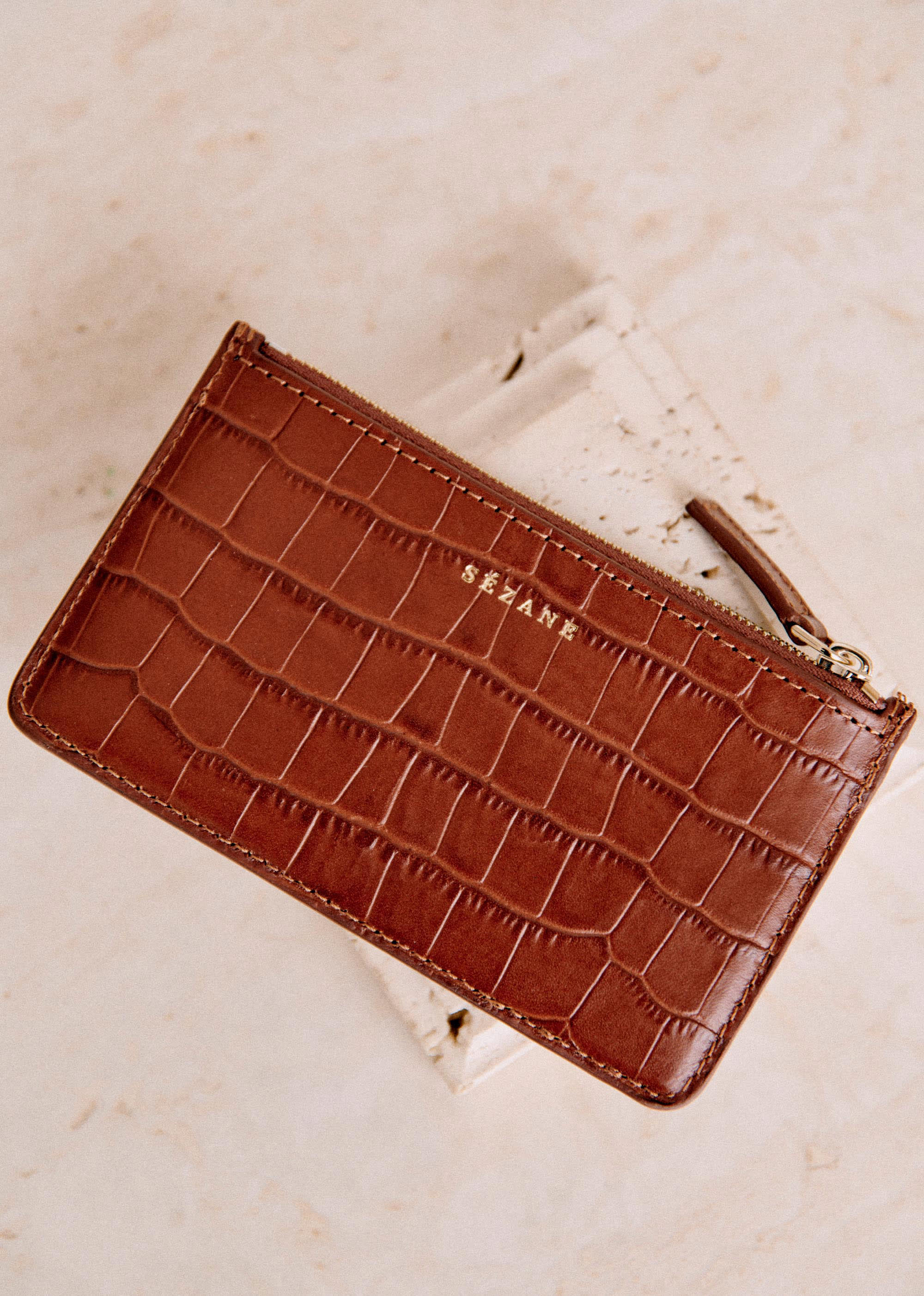 Porte-cartes Grand Alfred - Camel Croco - SACS/NEW SACS Petite Maroquinerie 5906434