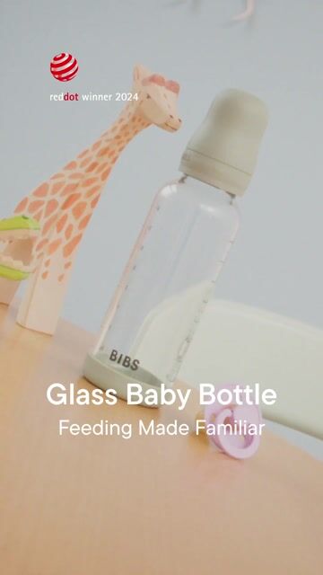 BIBS Tåteflaske i Glass med silikonbunn | Komplett Sett – 120ml