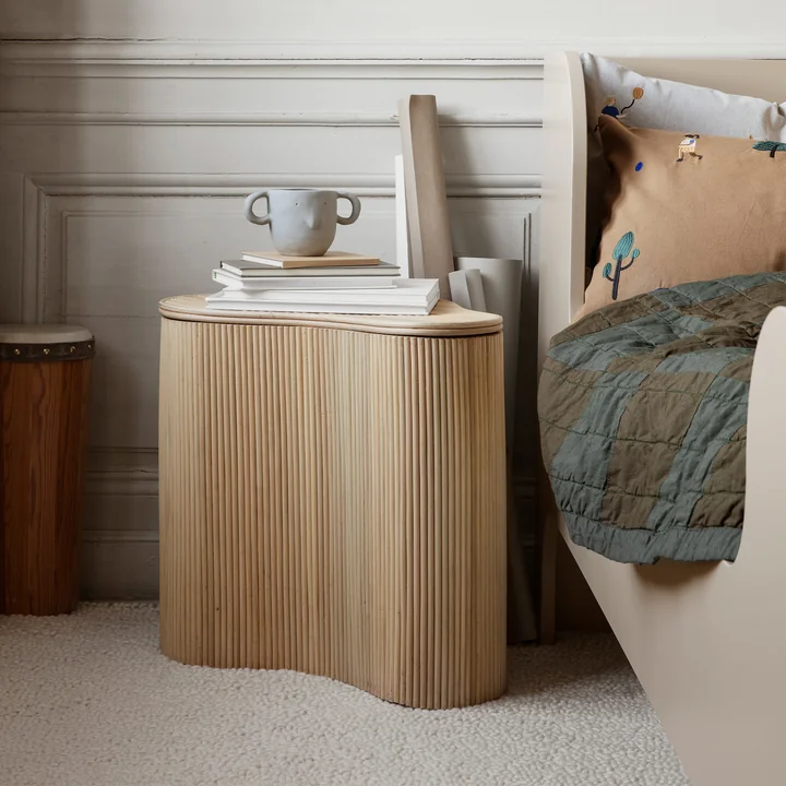 Ferm Living - Isola Rattan Aufbewahrungstisch, natur