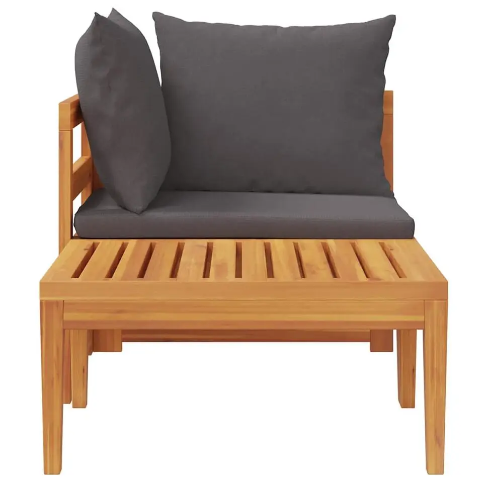 vidaXL - Loungeset - Grijs - Acaciahout - 2 stuks - Met kussens