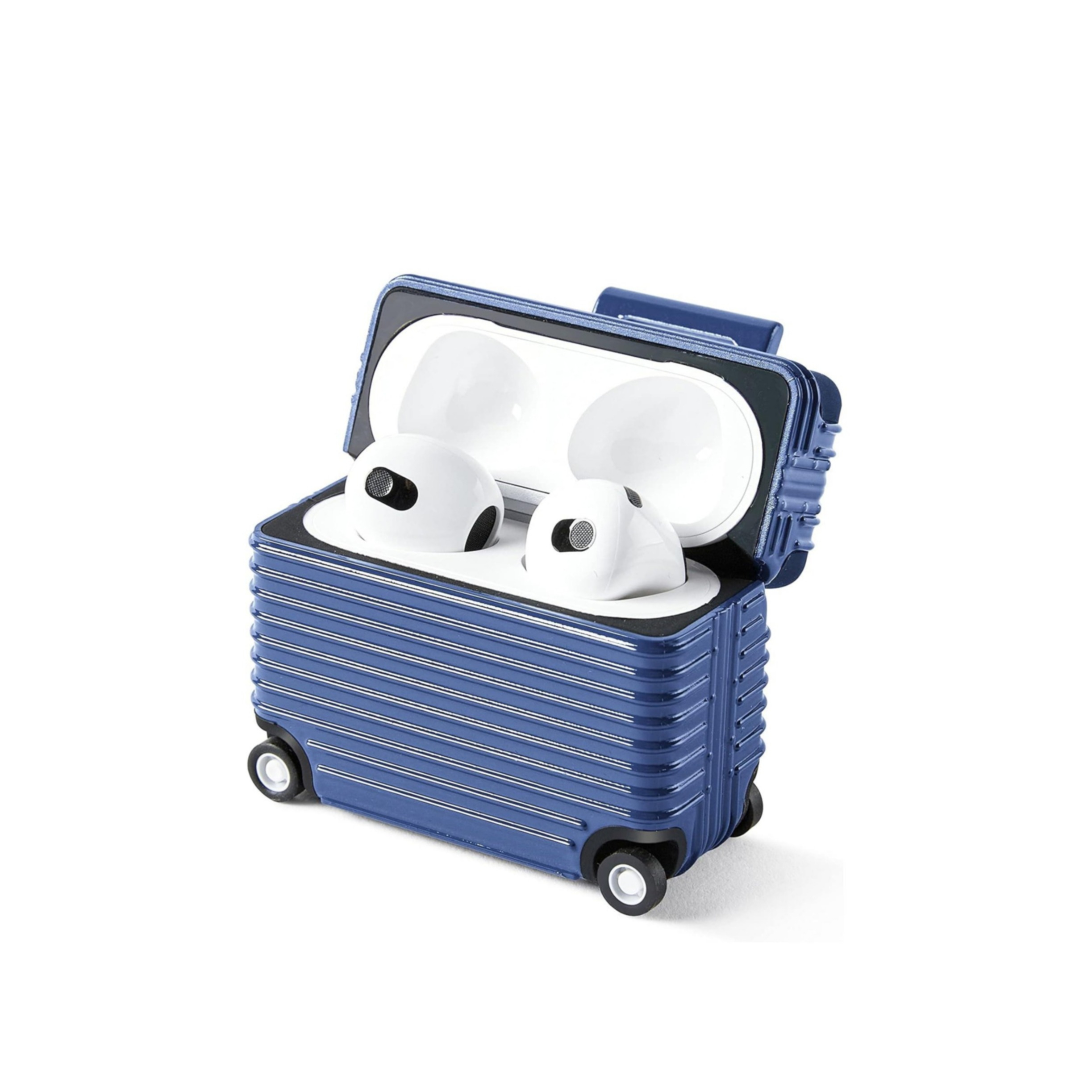 AirPods (3. Generation) Hardcase Schutzhülle Abdeckung Rollkoffer Trolley Design - Blau