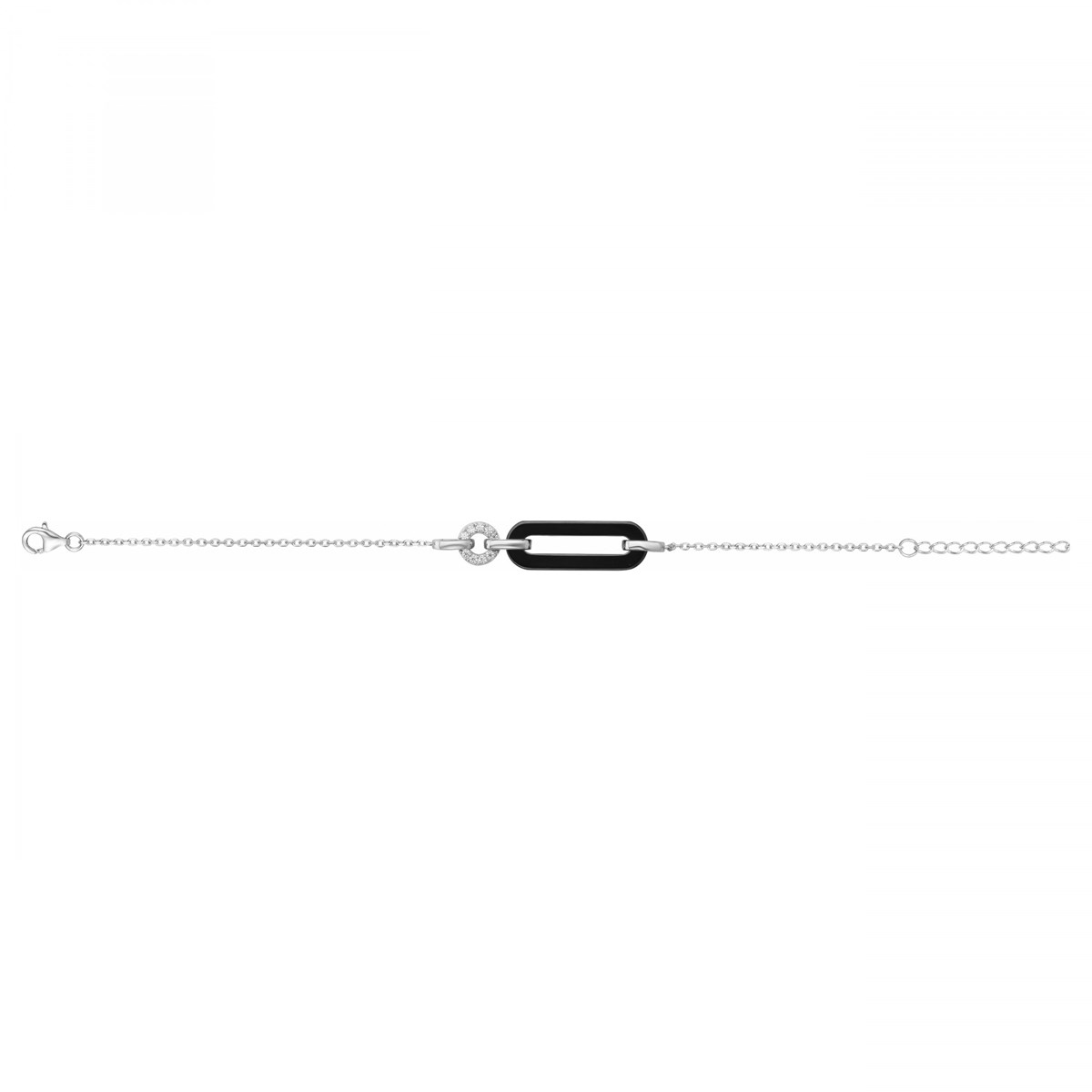 Bracelet souple en Argent avec oxyde de zirconium blanc
