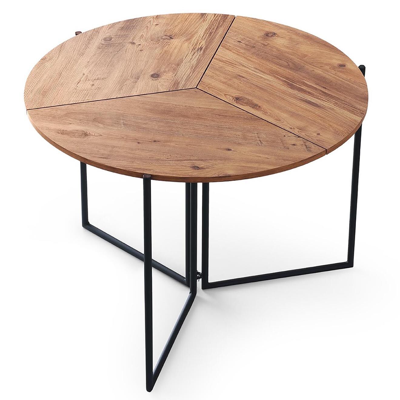 Wooden Art Table de salle à manger yaprak beige - 100x72x100 cm