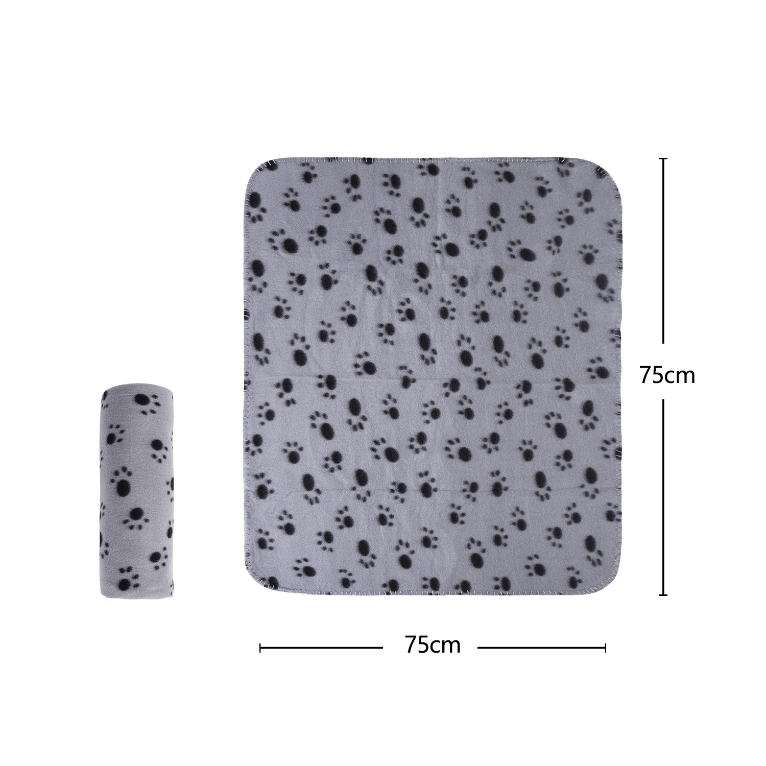 Nobleza – Conjunto de 6 Cobertores de Pelúcia Macia para Cães, Gatos e Outros Animais de Estimação. Laváveis. Cinza, 120*100 cm