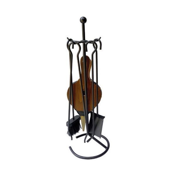 EDM Kit de Lareira Deluxe 5 Peças Alto 68cm Preto - EDM85750