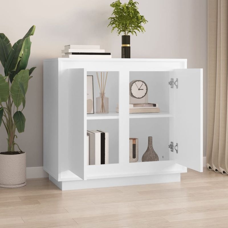 vidaXL - Dressoir - Wit - Bewerkte Hout - 4 Vakken