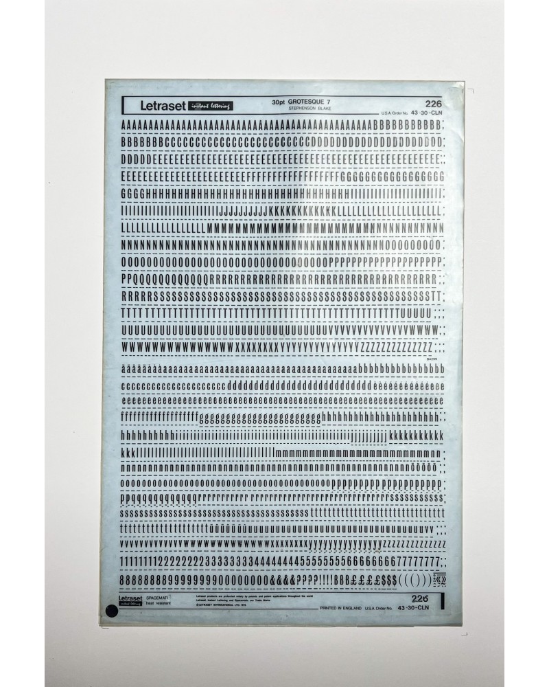 Letraset 226 - Grotesque 7 30pt