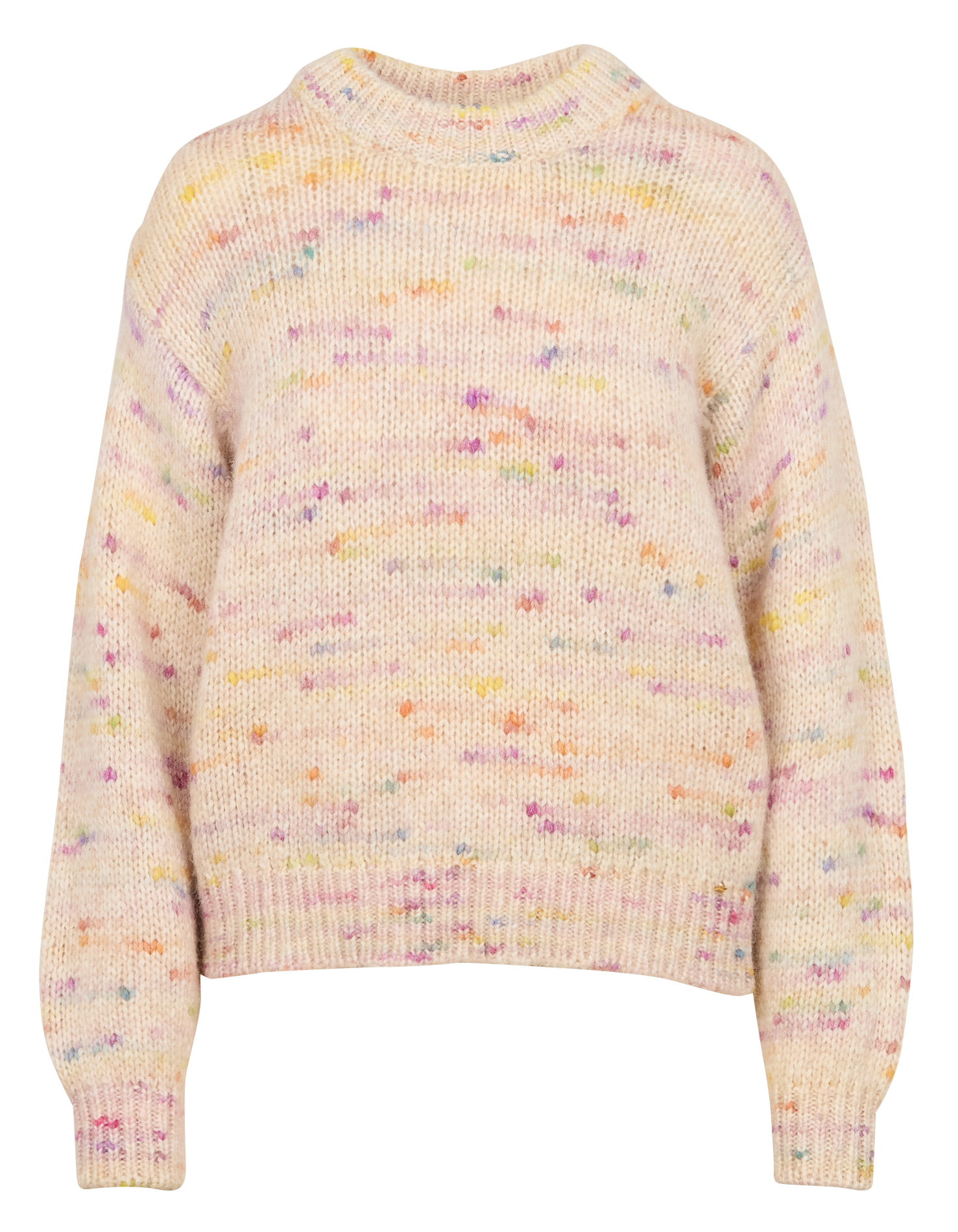 CLAIRETTE - Pull col rond en coton et en laine mélangés | Multicolore