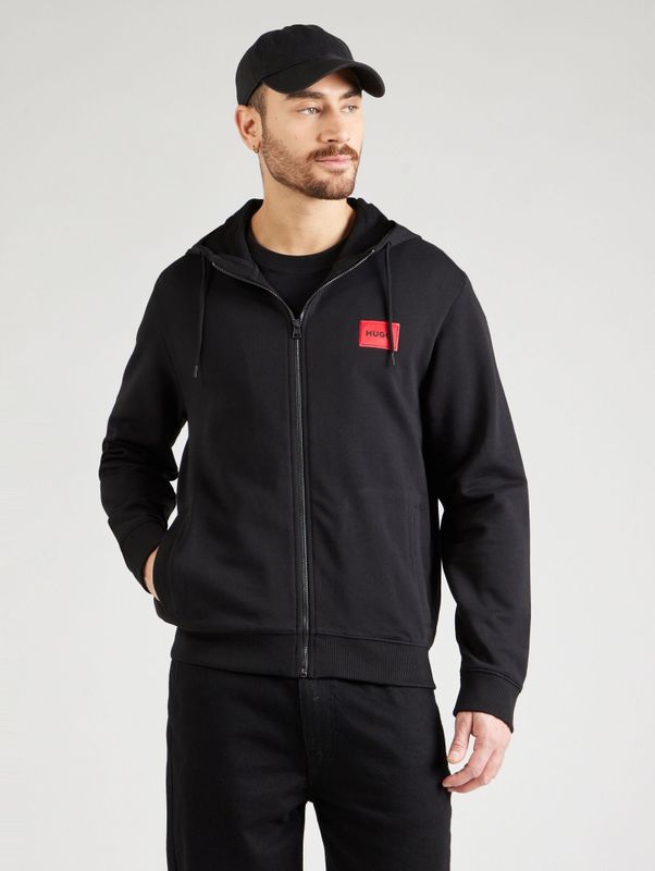 Hugo Boss Sweatshirt met Ritssluiting - Zwart - 100% Katoen