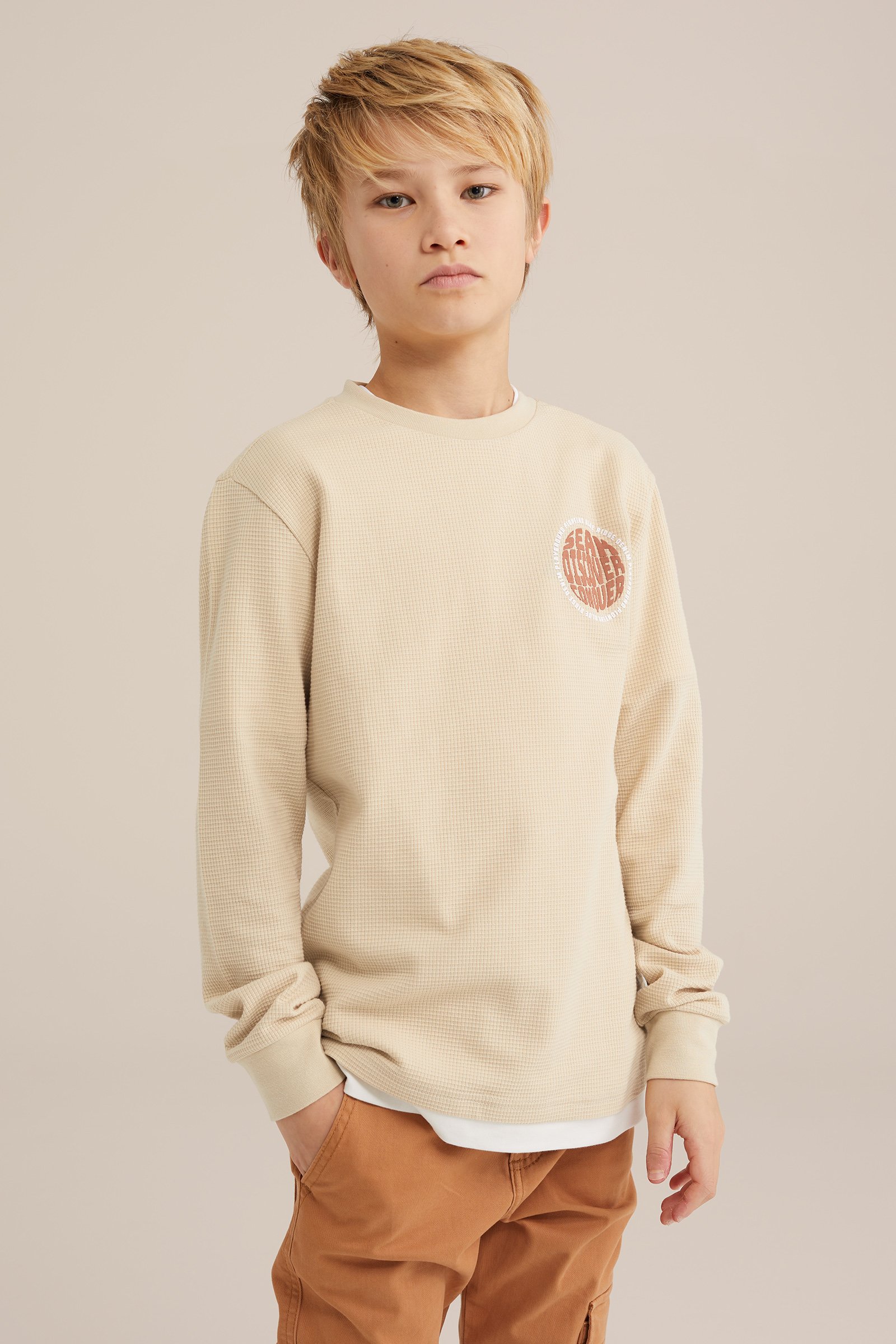 Jongens T-shirt met opdruk Blue Ridge Beige