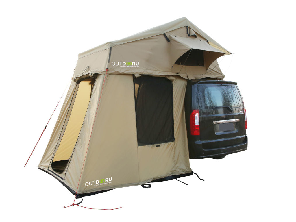 OutdoorU Family 3 pers daktent incl. voortent& ladder - Khaki