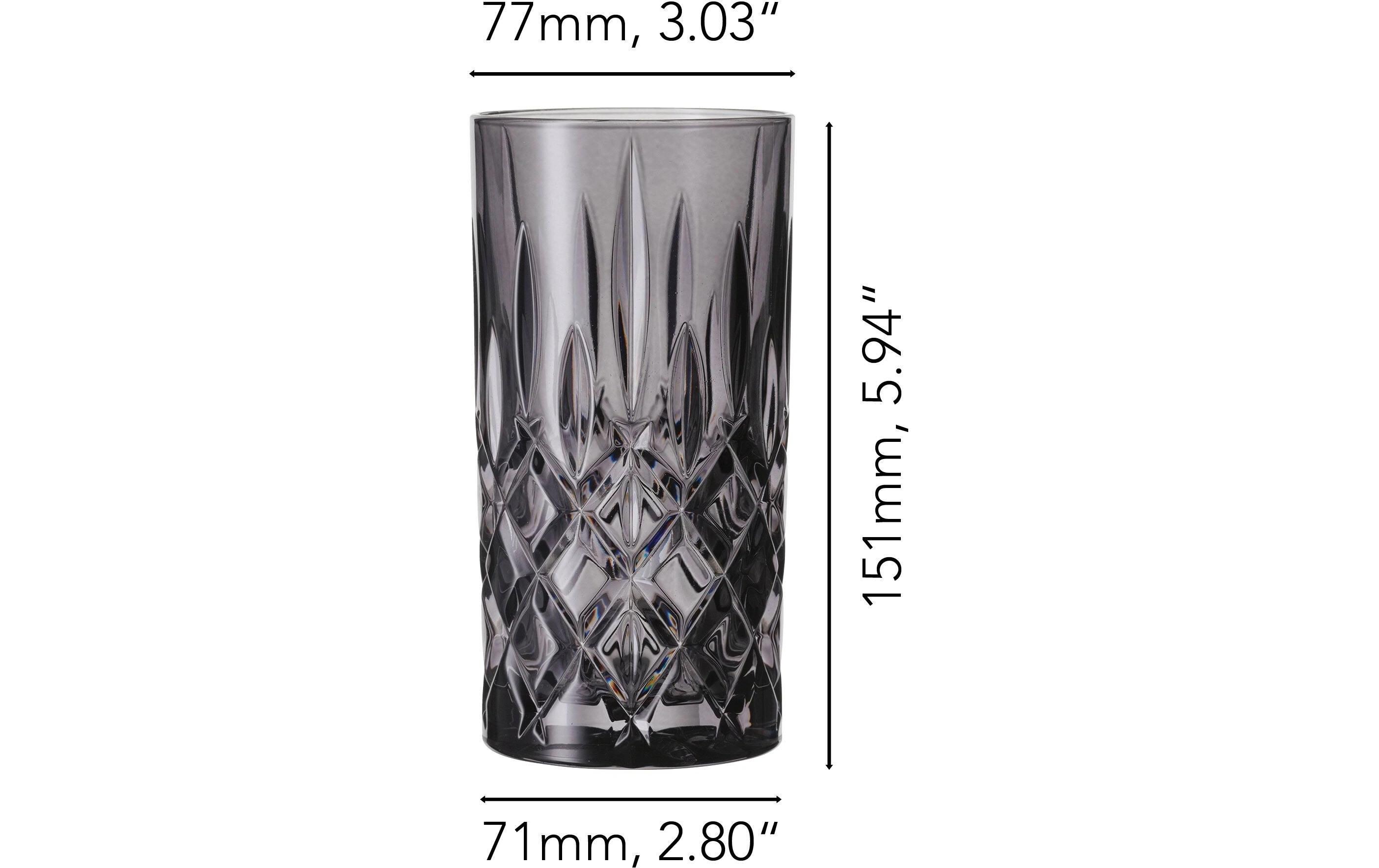 Longdrinkglas Noblesse, Smoke, 2 StückLongdrinkglas-Set aus Kristallglas in Rauchgrau
