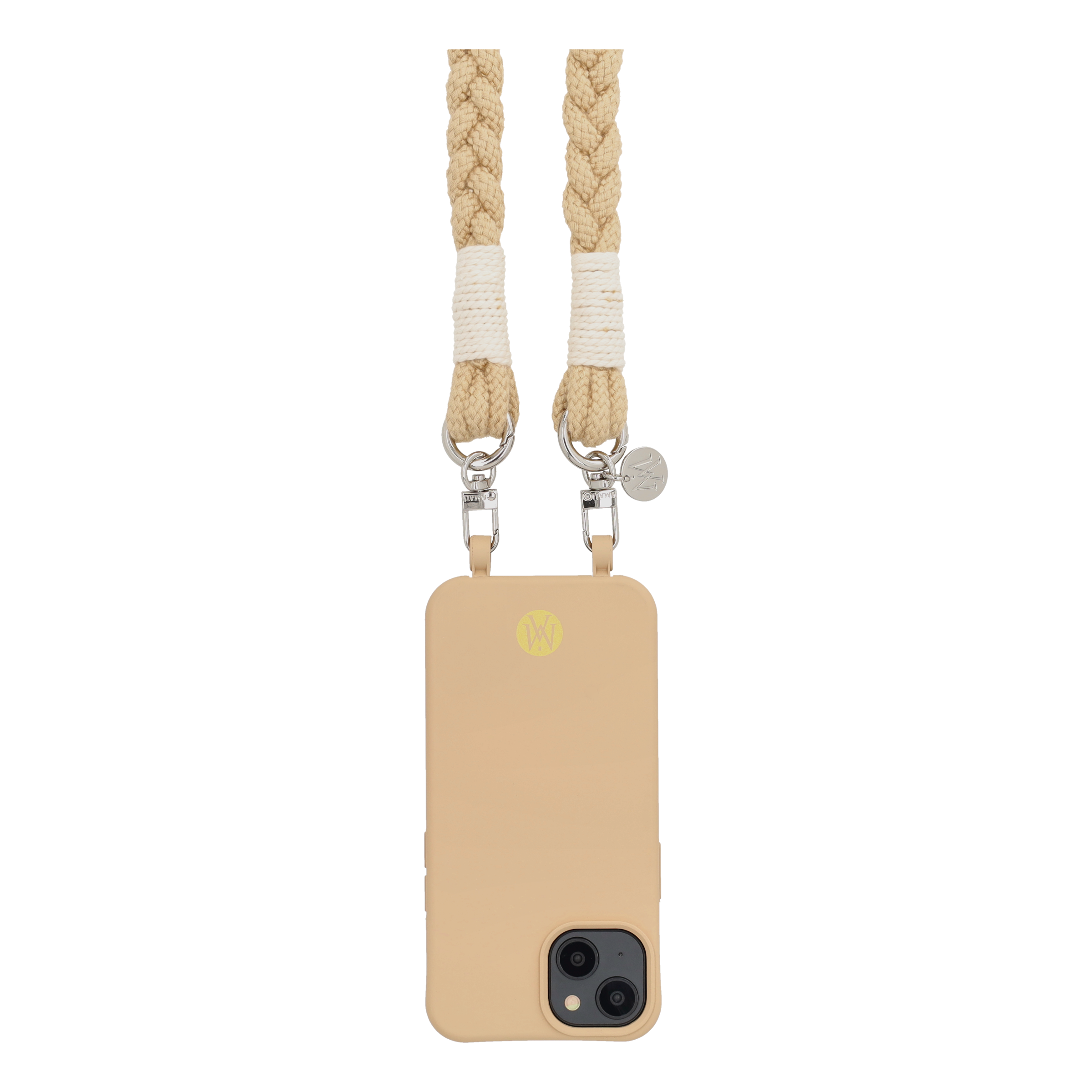Handgemachte Handykordel Geflochtenes Umhängeband für Handyhüllen Gold - Beige (Ecru)