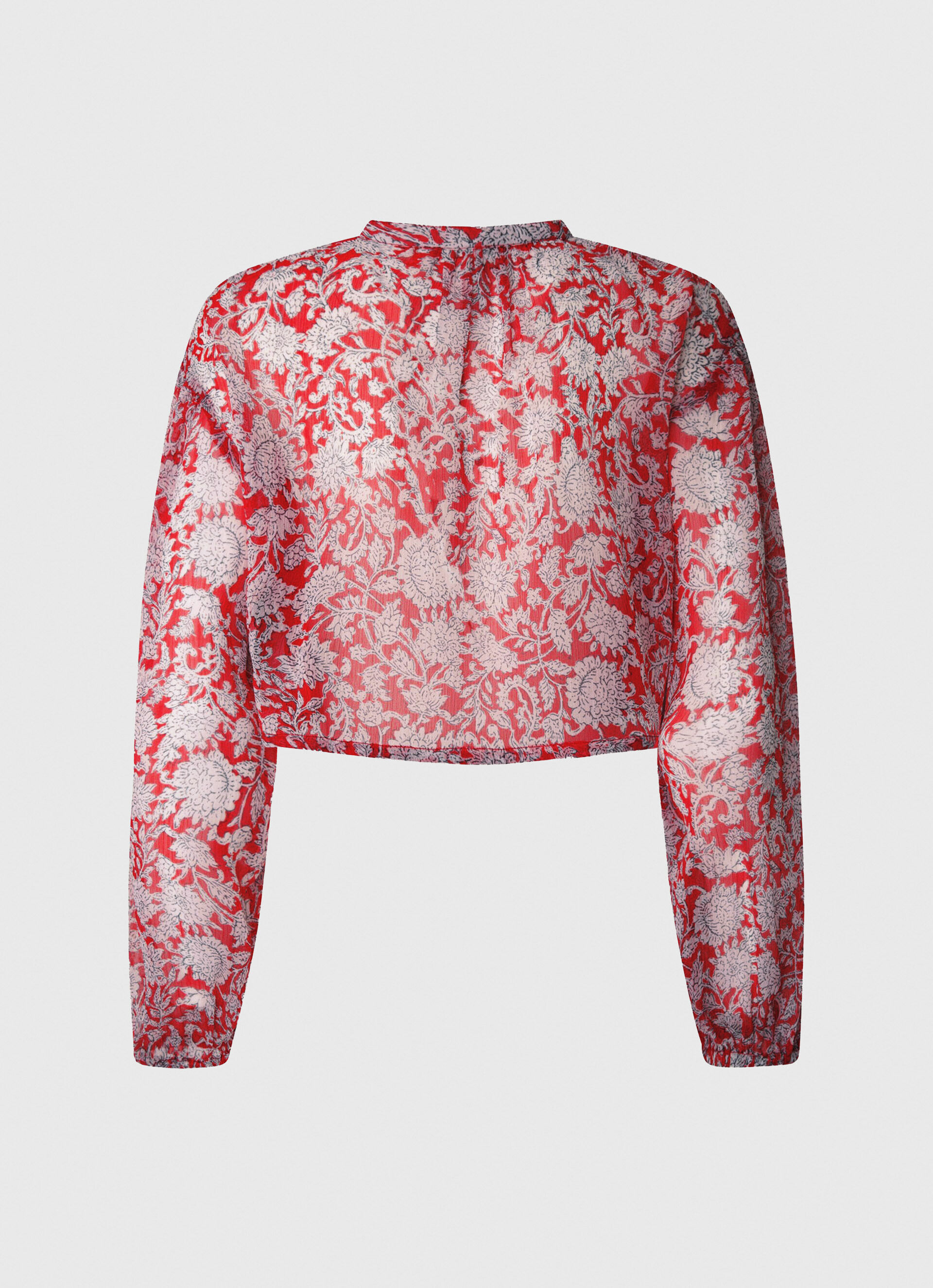 Blusa cropped com estampa floral - multicolorida