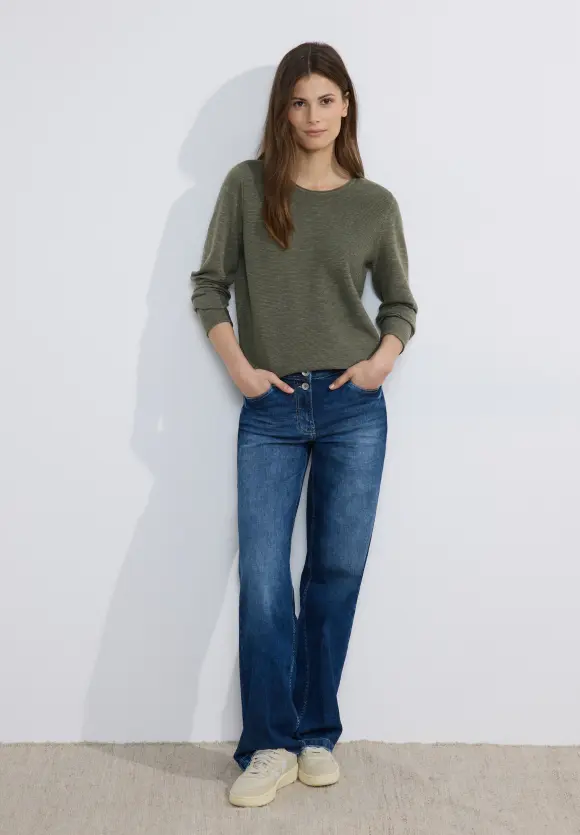 Struktur Pullover - Heather strong khaki melange