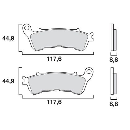 Plaquettes de freins Brembo Sinter Métal Fritté avant/arrière (Spécial ABS selon modèle)
