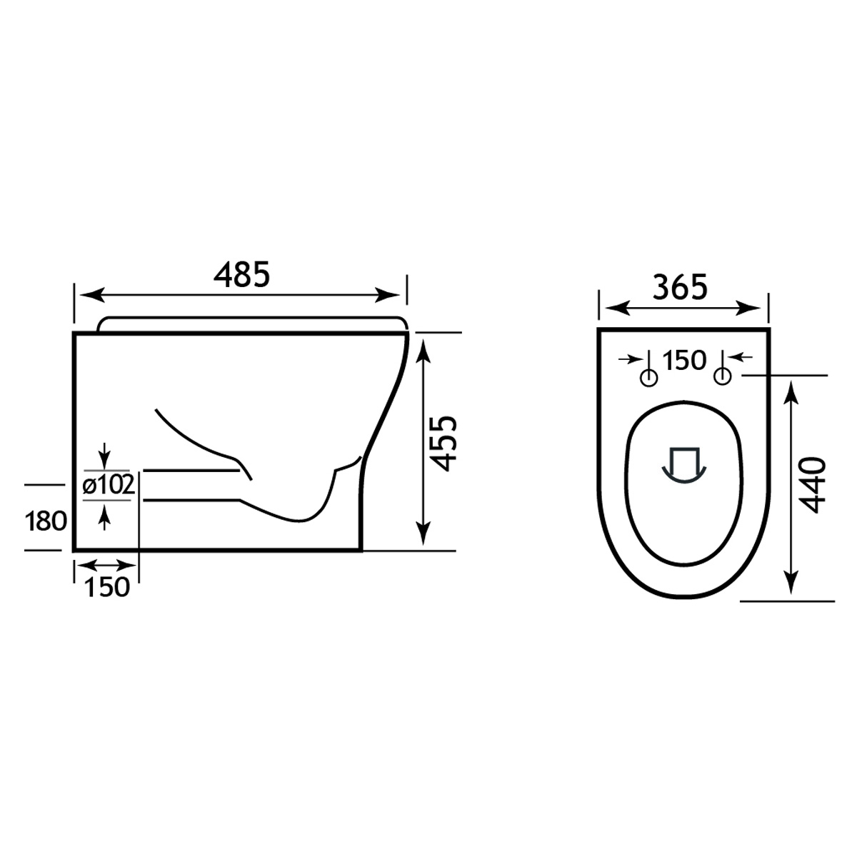 Eastbrook Northall Comfort randloos staand toilet wit glans