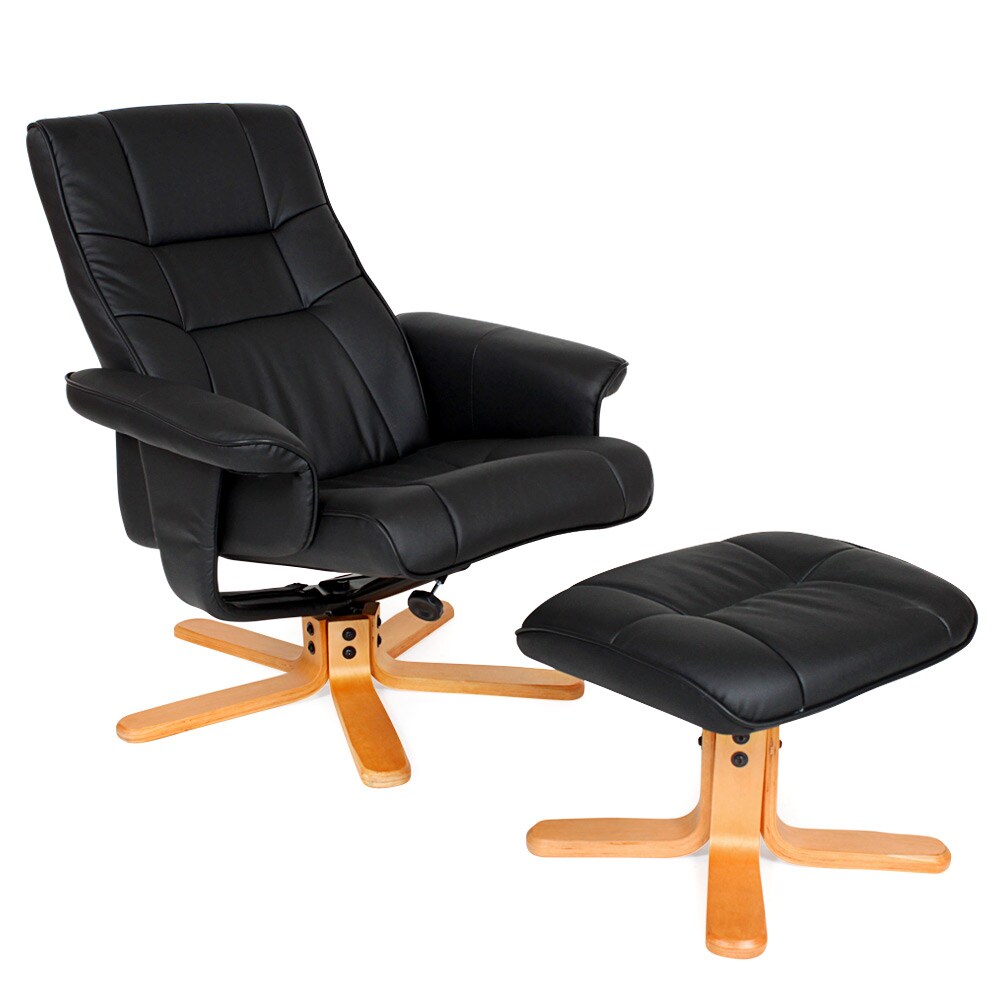 tectake® Fernsehsessel, mit Hocker, 360° drehbar, Belastbarkeit 120 kg