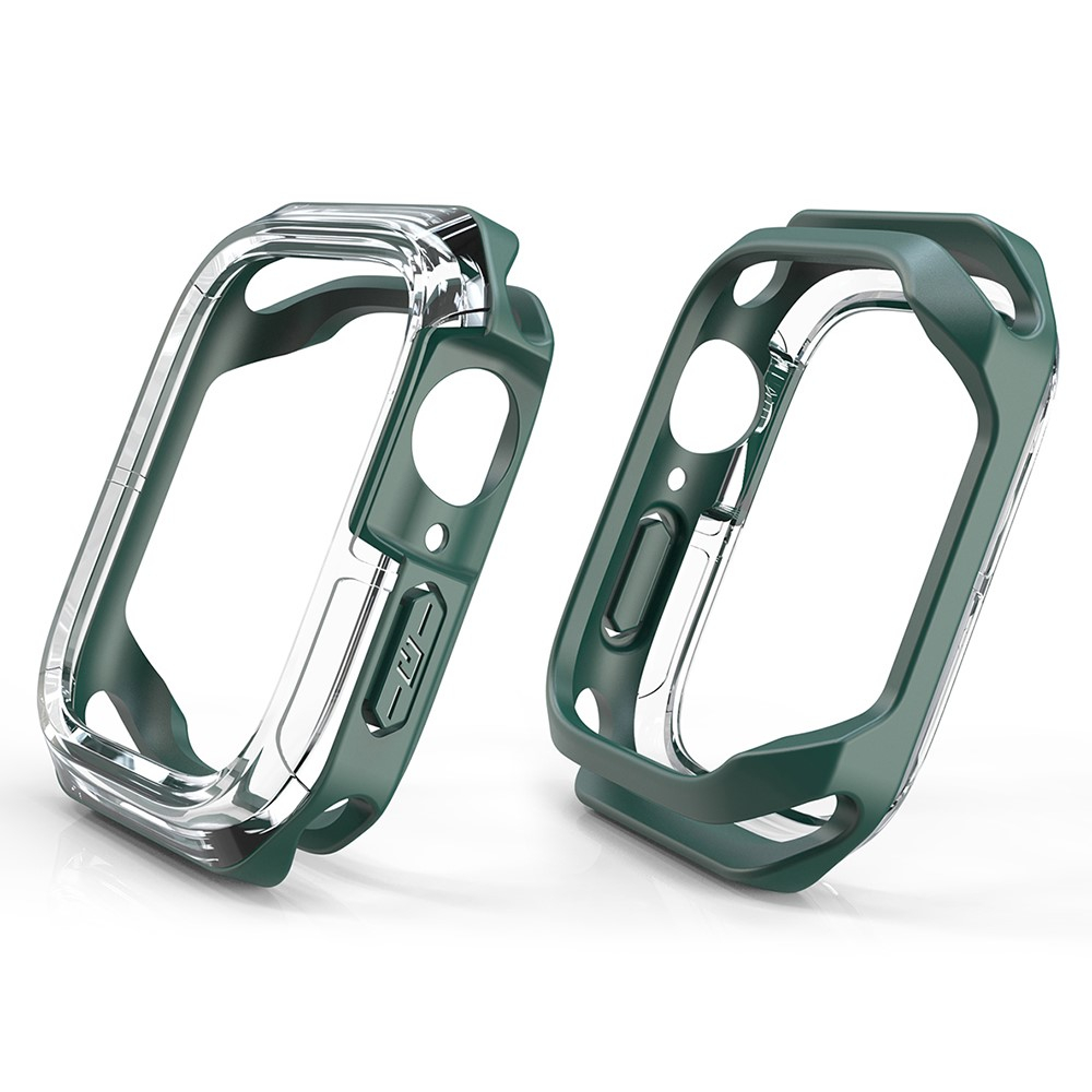 Apple Watch (45 mm) Hybrid Hardcase Bumper Hülle - Transparent / Grün