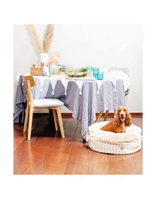 Pet & Co. Louis Striped Canvas - Hondenmand - 45 cm Blauw S