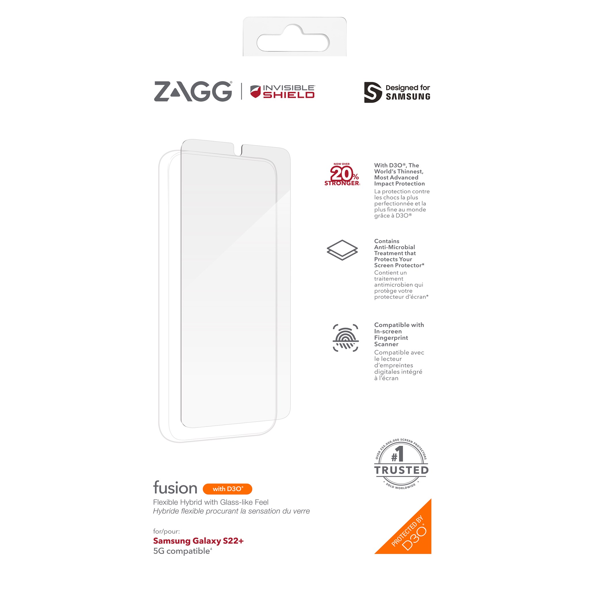 Invisible Shield Glass Fusion+ Skjermbeskytter for Galaxy S22 Plus