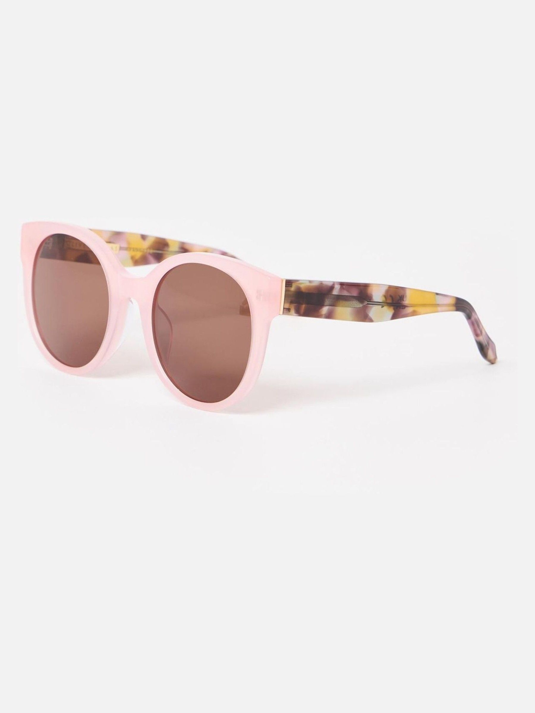 Oliver Bonas Faux Tortoiseshell Round Acetate Sunglasses