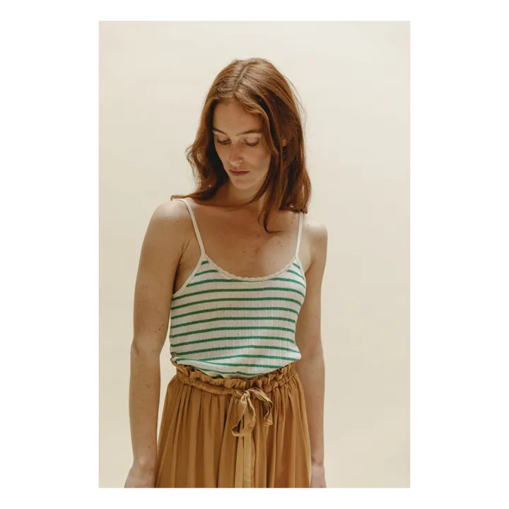 Emile et Ida Débardeur Zabare Rayures - Collection Femme | Vert