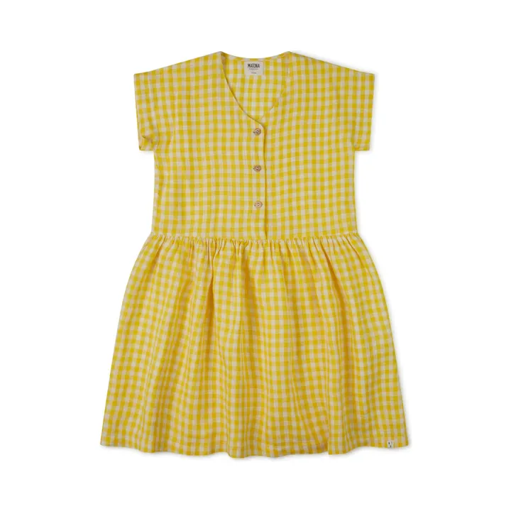 Matona Robe Vichy Lin | Jaune