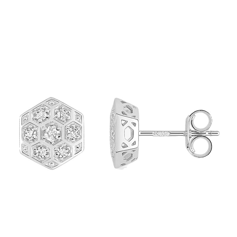 Boucles d'oreilles Femme - Or 18 Carats - Diamant 0,14 Carats