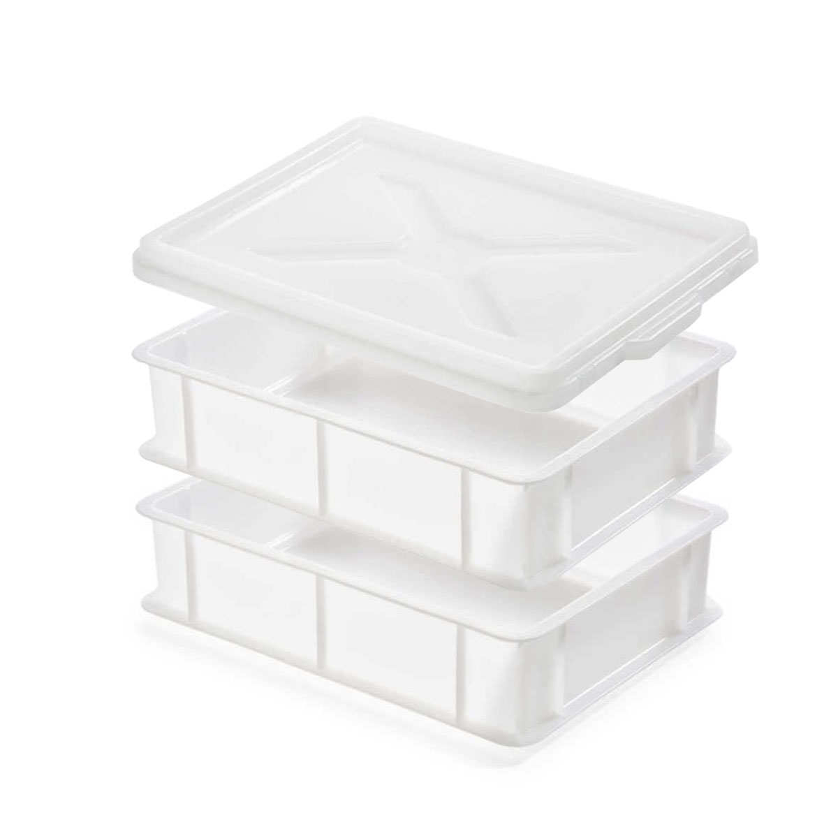 Lot de 2 demi bac à pâtons 9L et leur couvercle assorti - Gilac