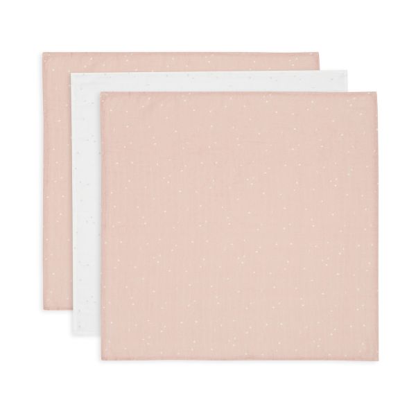 Jollein Twinkling Small Multidoek - 3 Pack - 70 x 70 cm - Hydrofiel - Wild Rose