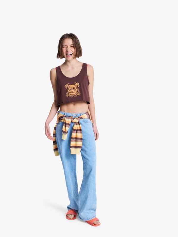 Magic Sunset Crop Débardeur cropped Marron Femme