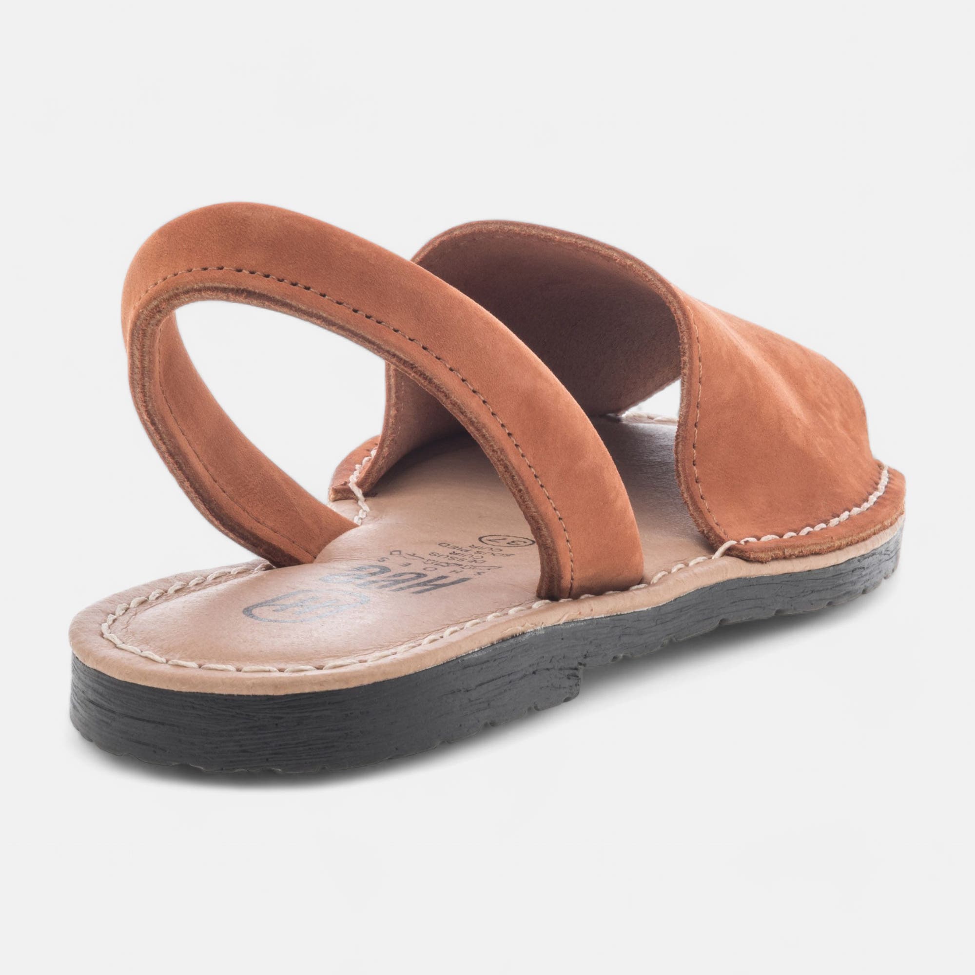 Sandales Femme en cuir cognac