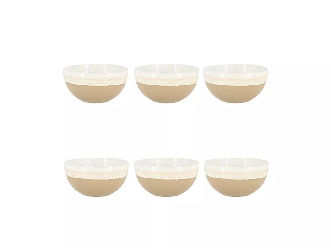 Novastyl - Lot 6 Bols Riga Beige 57cl En Gres
