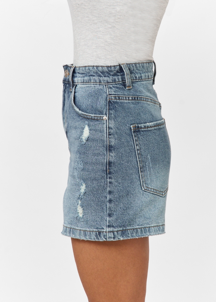 Relaxed short navy blauw