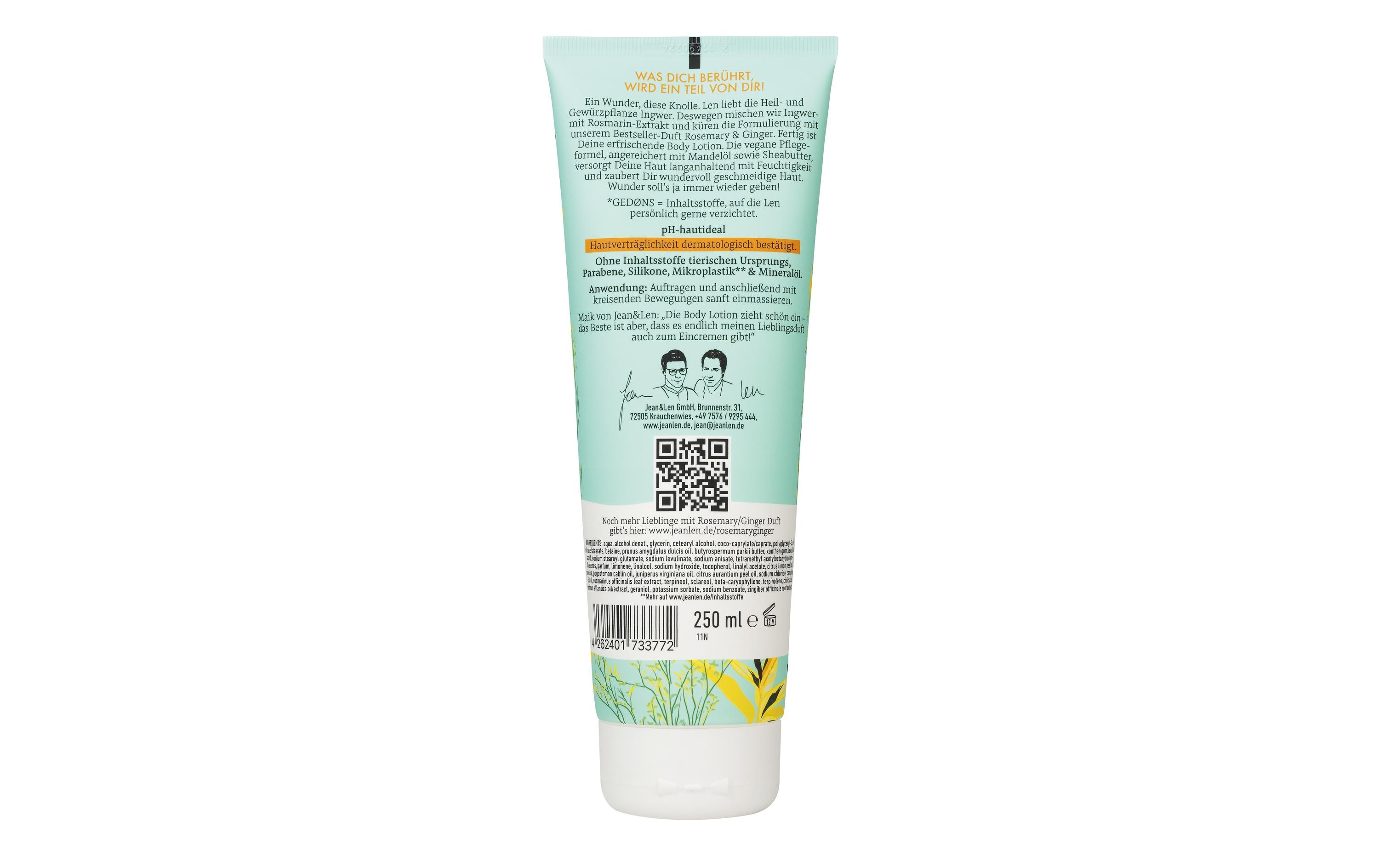 Body Lotion Rosemary and Ginger 250 mlVegane Körperlotion für alle Hauttypen