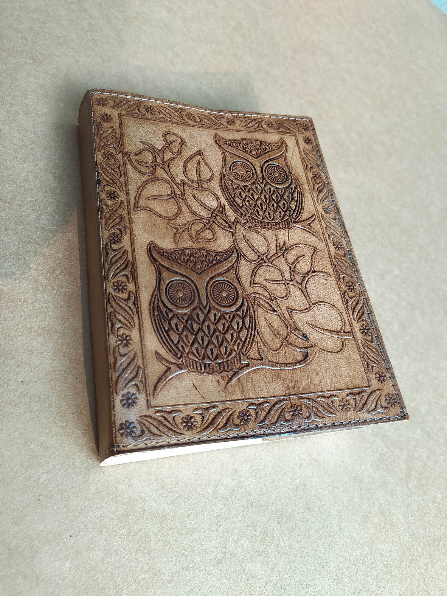 Notizbuch 'Noctua' mit Ledereinband, braun, H 18 cm, B 13 cm günstig bestellen