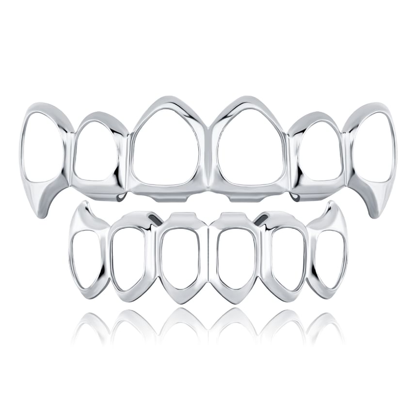 Miumi - Uitgesneden legering grills tand edelstenen