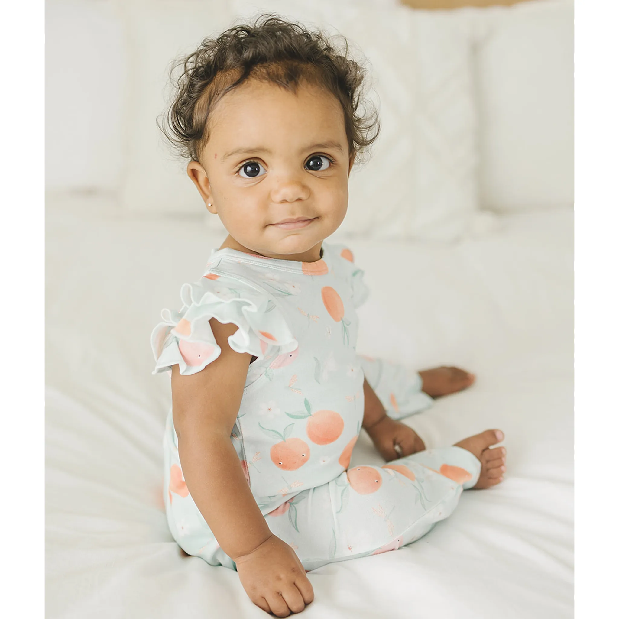 Loulou Lollipop Combi Volant Pêches 0-24mois