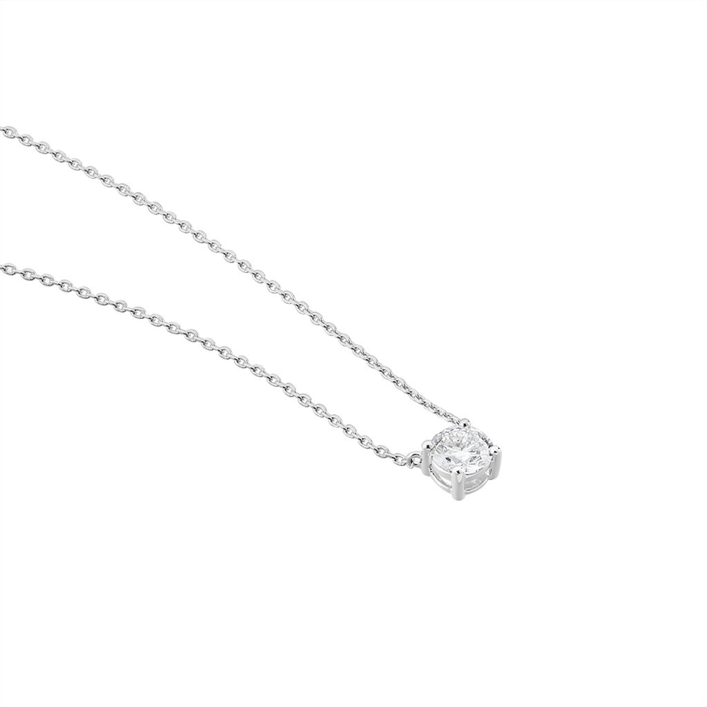 Collier Collection Aphrodite Or Blanc Diamant Synthetique