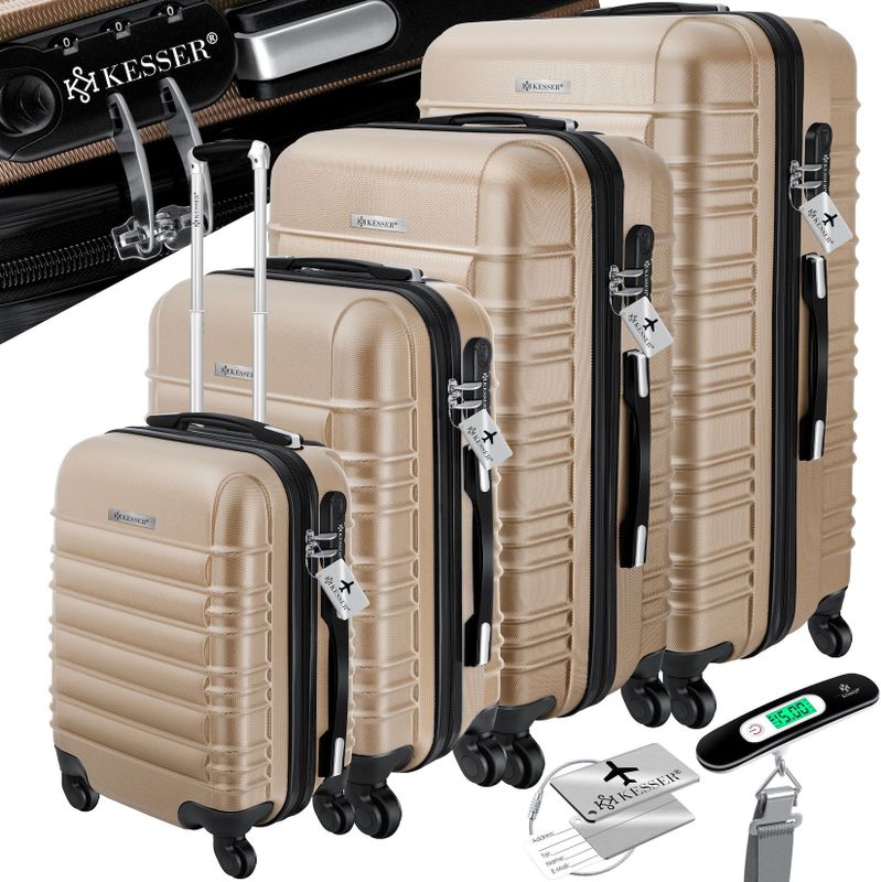 KESSER - 4-delige Reiskofferset - Robuust ABS - Stapelbaar - 360° Wielsysteem