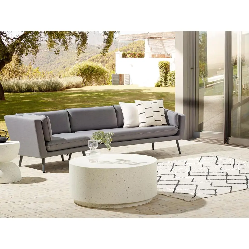 LORETELLO - Loungebank 3-zits - Grijs - Links - Polyester