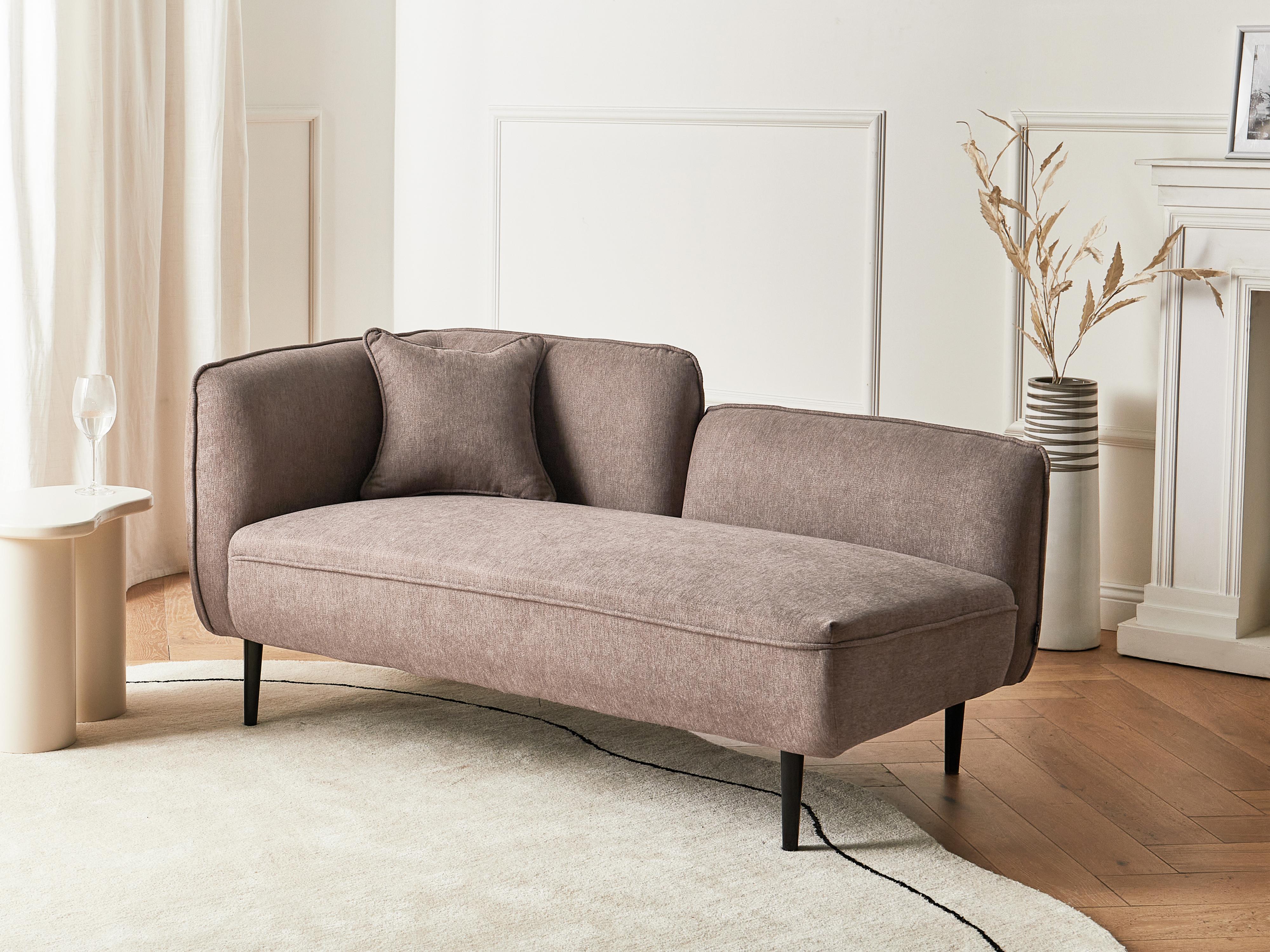 Linkszijdige chaise longue CHEVANNES Stof Lichtbruin