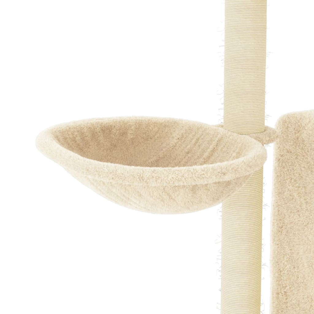 Arbre à chat avec griffoirs en sisal crème 96,5 cm
